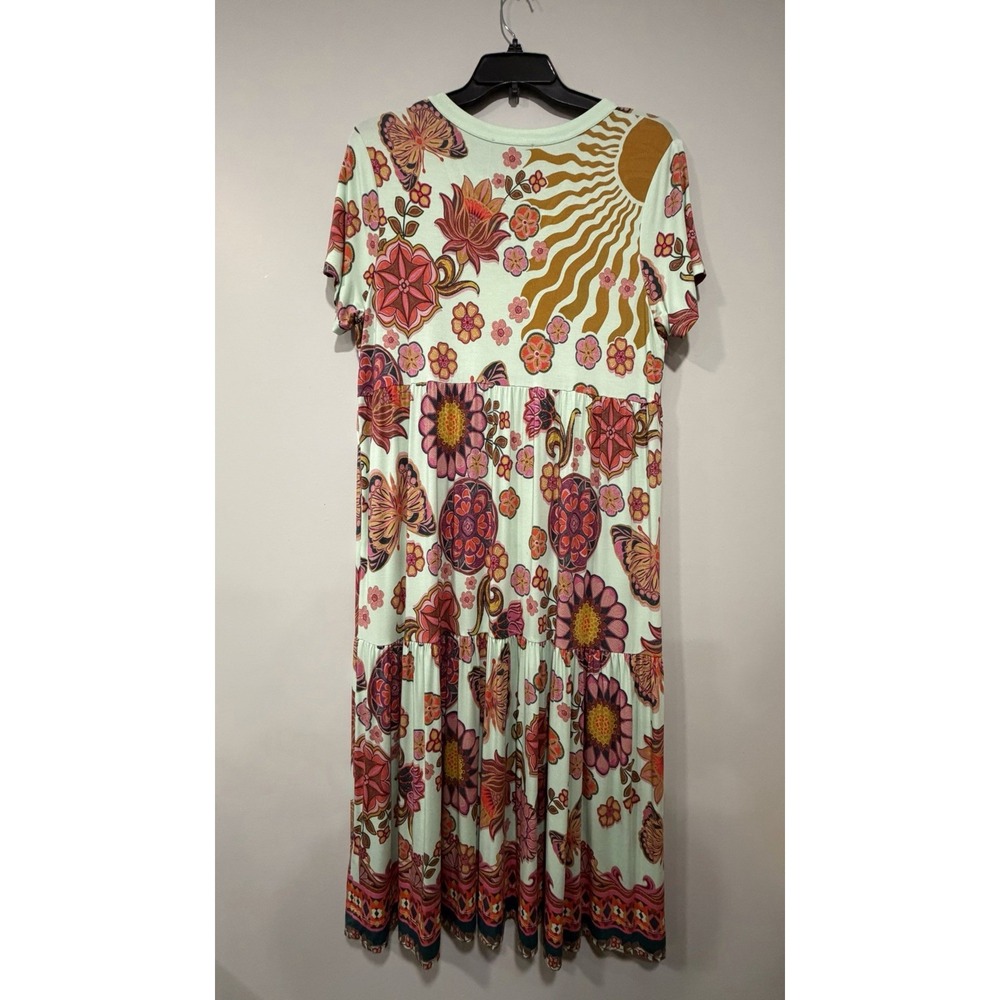 Johnny Was NWT Woman's Xl Endora Scarf Print‎ Midi Dress Geometric Sunburst Boho - Picture 12 of 12